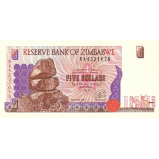 P 5a Zimbabwe - 5 Dollars Year 1997